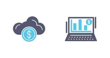 Cloud Computing and Bar Chart Icon vector