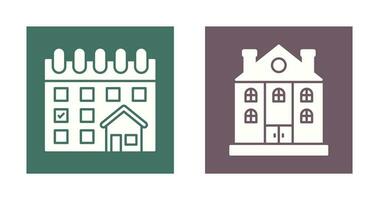Calendar and Mansion Icon vector
