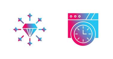 Diamond and Wall Clock Icon vector