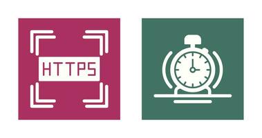 Https and Alarm Icon vector