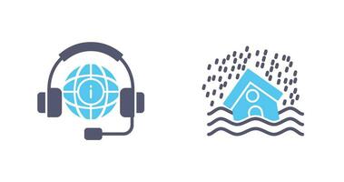 Call Center and Disaster Icon vector