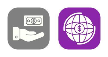 Money and Globe Icon vector