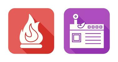 Fire and Phishing Icon vector