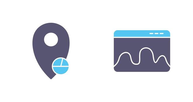 location statistics and webpage statistics  Icon vector