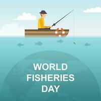 World Fisheries Day background. vector