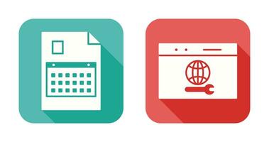 content planning and web support  Icon vector