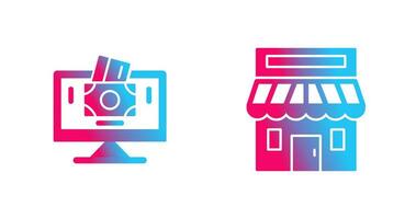 Payment Option and Retail Place Icon vector