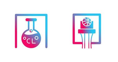 Flask and Basketball Icon vector