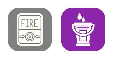 Fire Button and Water Bucket Icon vector