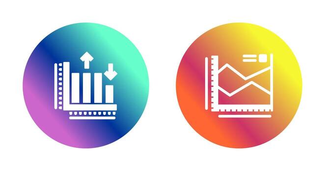 ranura gráfico y bar grafico icono vector