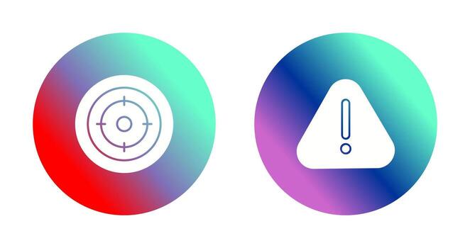 Target and Warning Icon vector