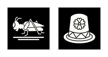Grasshopper and Hat Icon vector