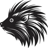 Porcupine Spike Emblematic Symbol Black Porcupine Quill Luxury vector