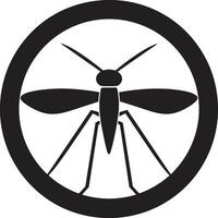 Geometric Mosquito Symbol Simplistic Mosquito Badge vector