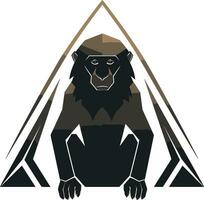 Baboon Profile Mark Graphic Ape Badge vector