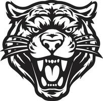 Vectorized Monochrome Jaguar Icon of Power and Stealth Abstract Prowlers Elegance of Feline Power vector