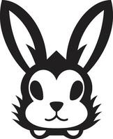 Vintage Black Bunny Insignia Black Rabbit Vector Symbol