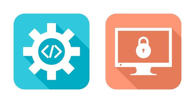 código mejoramiento y cerrado acceso icono vector