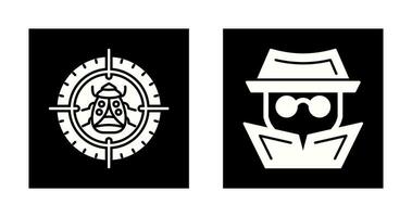 Bug Target and Hacker Icon vector