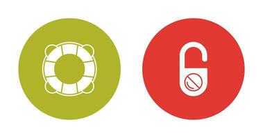 Life Preserver and Do Not Disturb Icon vector