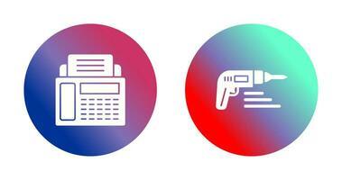 Fax Machine and Drill Icon vector