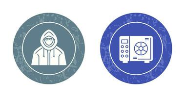 Safe Box and  Hacker Icon vector