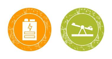 Battery and Seesaw Icon vector