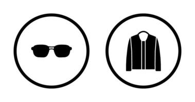 lentes y chaqueta icono vector