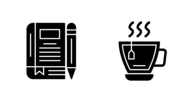 Tea and Diary Icon vector