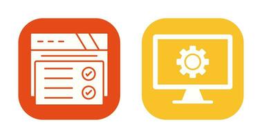Web Browser and Monitor Screen Icon vector