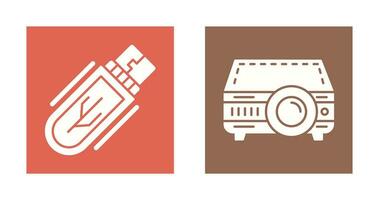 Usb Drive and Projector Icon vector