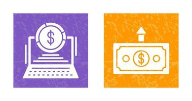 Pie Chart and Money Up Icon vector