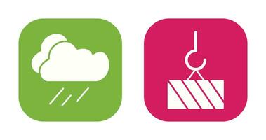 rain and heavy machinery  Icon vector