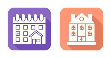 Calendar and Mansion Icon vector