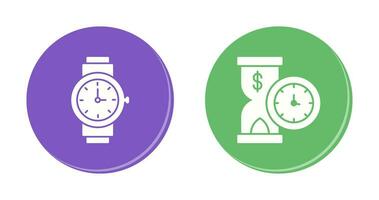 Wrist Watch and Time is Money Icon vector