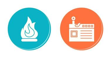 Fire and Phishing Icon vector