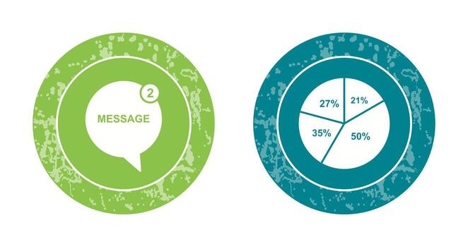 mensaje burbujas y tarta gráfico icono vector