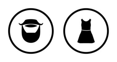 Beard and Moustache and Dress Icon vector