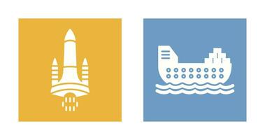 Space Shuttle and Cargo Icon vector