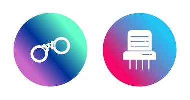 Handcuffs and Paper Shredder Icon vector