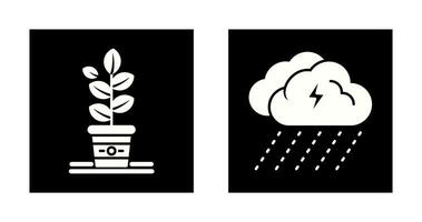 Planting and Rainy Day Icon vector