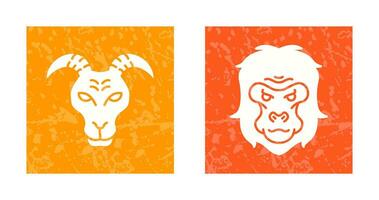 Goat and Gorilla Icon vector