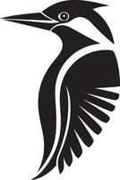 Woodpecker Bird Logo Design Black Simple Black Woodpecker Bird Logo Design Creative vector