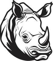 Rhino Horn Emblem Design Powerful Rhino Logo Silhouette vector