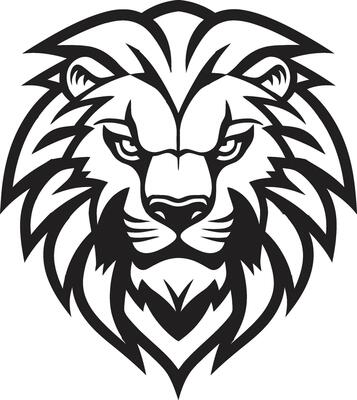 Shadowed Strength Black Lion Vector Design Noble Pride Lion Logo in Black