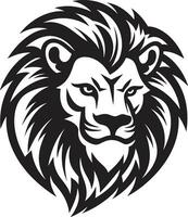 orgulloso majestad el rugido león icono emblema elegante cazador negro vector león logo diseño excelencia
