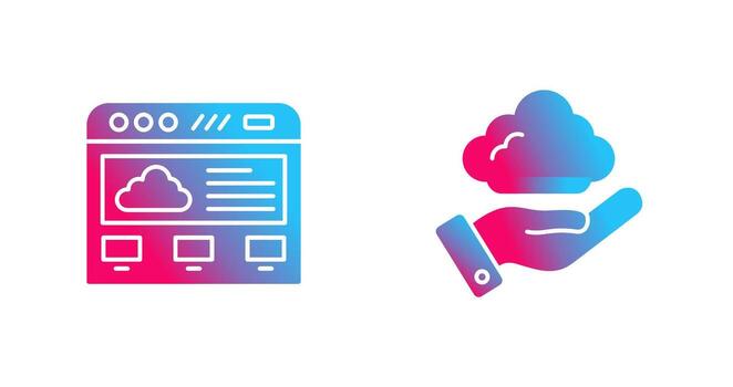 nube viajando y apoyo icono vector