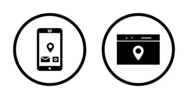 mobile application and location web advertising Icon vector