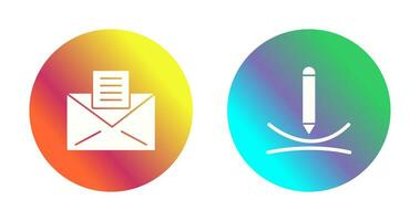 email documents and draw curve Icon vector