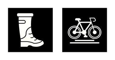 lluvia botas y ciclismo icono vector